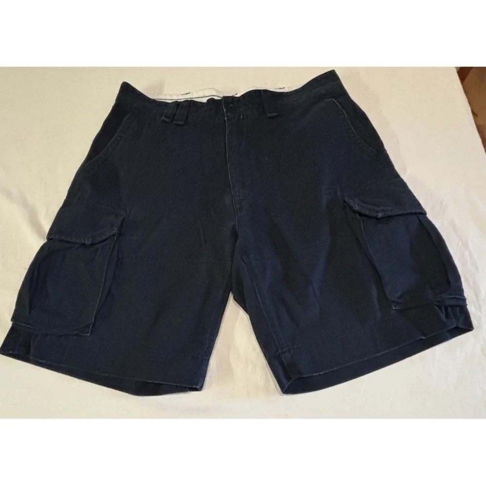 Vintage Polo Ralph Lauren Men's Cargo Shorts Size 36 100% Cotton Navy Military